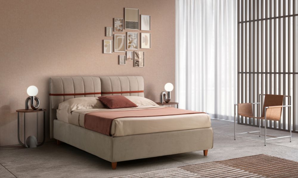 Disegnato da Serena Confalonieri, Onda è un letto di design dalla forma morbida e avvolgente