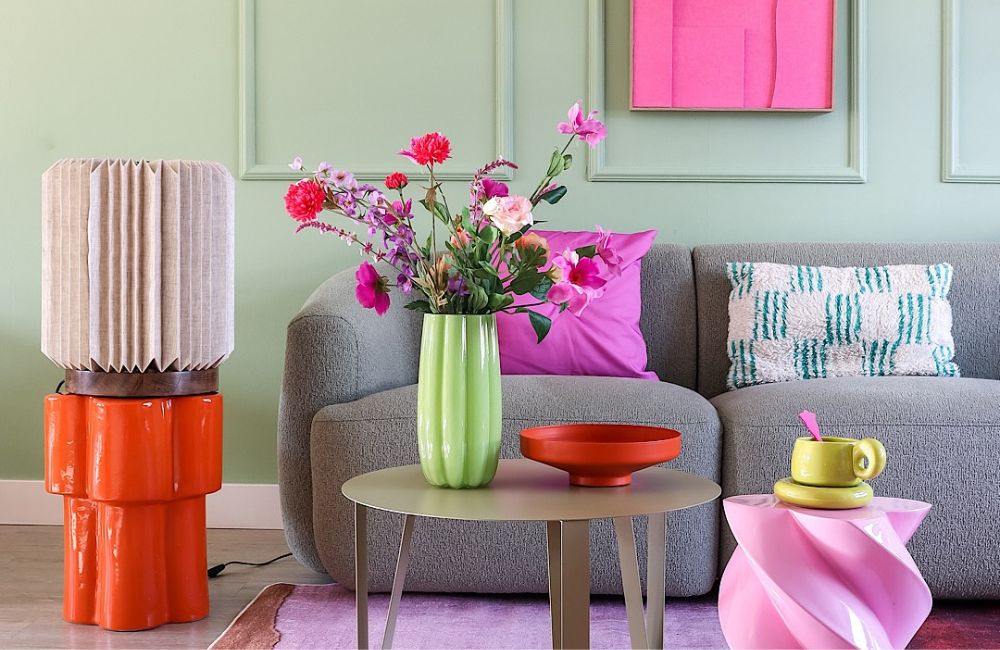 Dettagli di design e colori perfettamente abbinati in un interno super gioioso