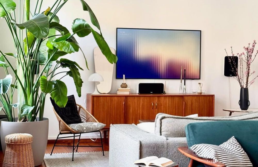 soggiorno in stile mid century modern