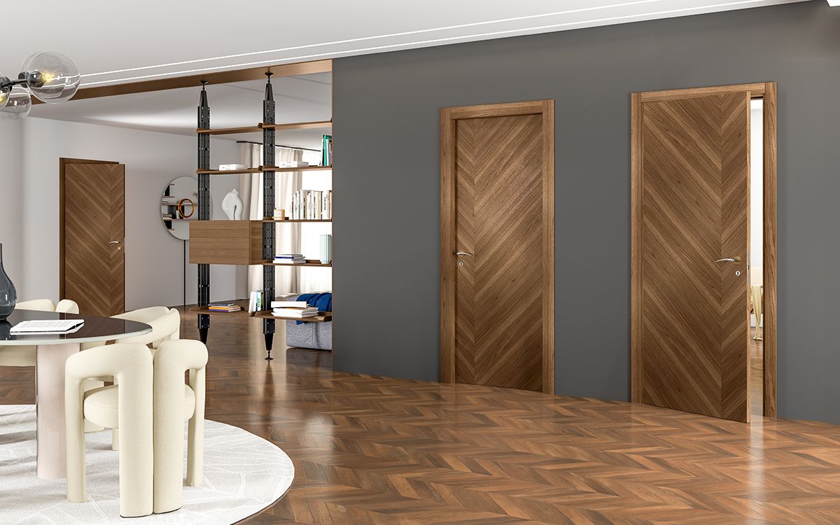 La brillante versatilità delle porte in tranciato precomposto